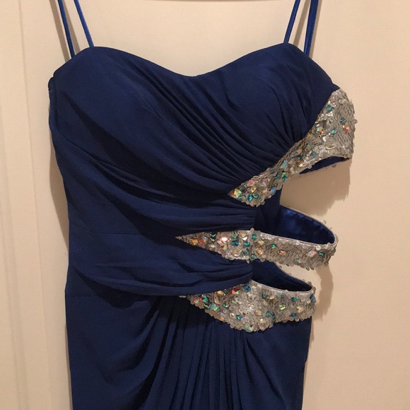 Faviana prom dress with beaded side cutouts - Picture 1 of 8